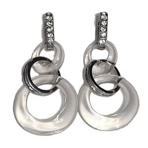 Clearly Clear Double Hoops Earrings